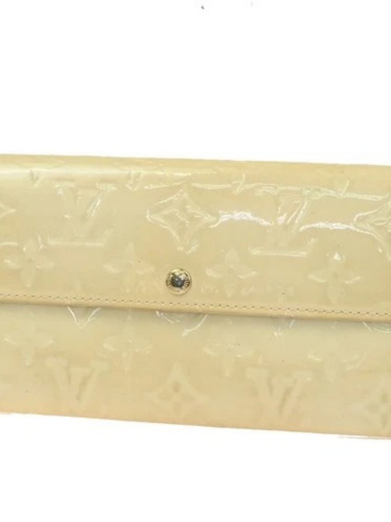 Louis Vuitton Portefeuille Sarah Wallet Monogram Vernis Pearl M91971 65kc628